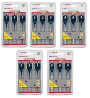 Bosch 2608587011 Self Cut Speed Spade Bit set 3 Piece 20/22/25mm (5 Pack)