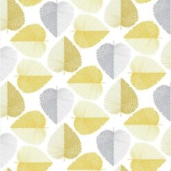 Habitat StitchLeaf Printed Wallpaper Roll 272871 Mustard Yellow BATCH-005 (6 Rolls)