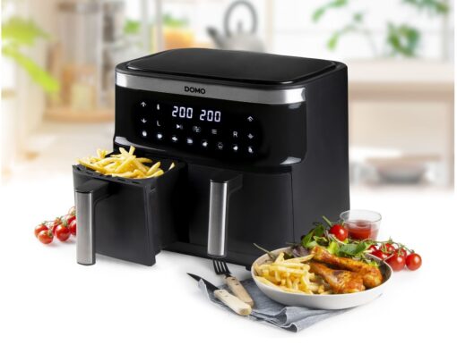 Deli Air Fryer Twin Drawer Double Tray 2x 4L 2850w DO537FR DOMO - New Boxed - Image 3