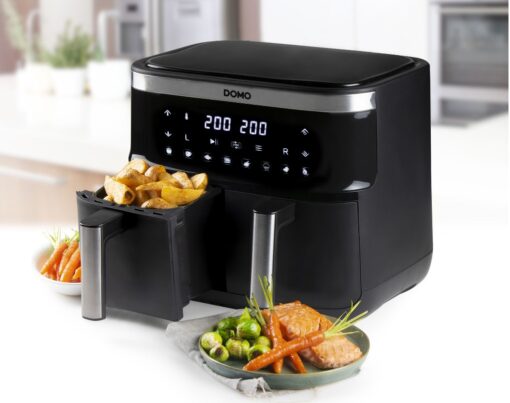 Deli Air Fryer Twin Drawer Double Tray 2x 4L 2850w DO537FR DOMO - New Boxed - Image 4