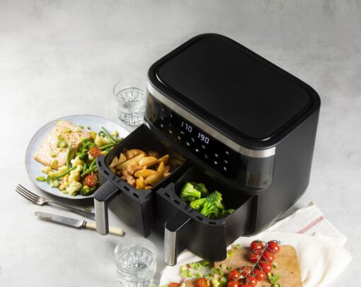 Deli Air Fryer Twin Drawer Double Tray 2x 4L 2850w DO537FR DOMO - New Boxed - Image 7