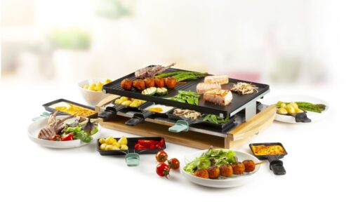 Raclette Grill Bamboo Style Finish 8 Person Party 1200w DO9246G DOMO - New Boxed - Image 4