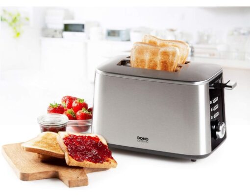 Urban 2 Slice Toaster Silver Black Quick Toast Tech 1600w DO972T DOMO New Boxed - Image 3