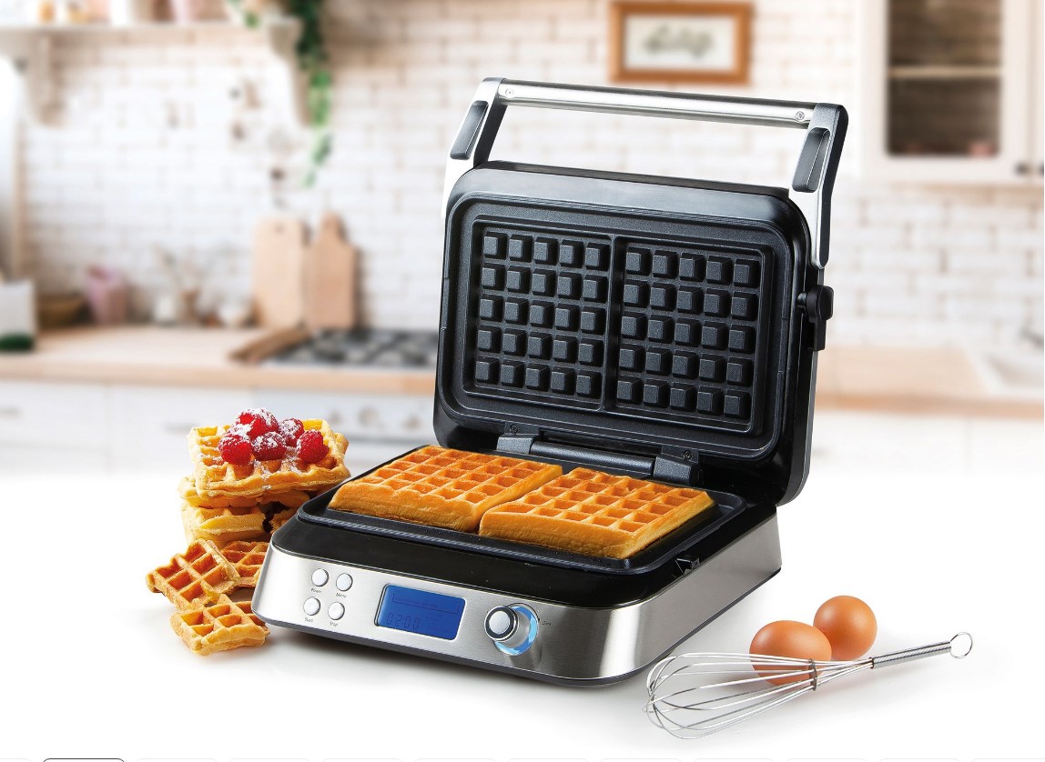 Waffle Maker 'Genius' Square Advanced Plates 1600w DO9219W DOMO - New Boxed - Image 4