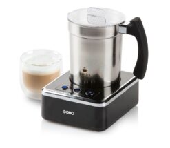 Black Milk Frother Hot/Cold Stainless Steel 650w 0.2L DO717MF DOMO - New Boxed